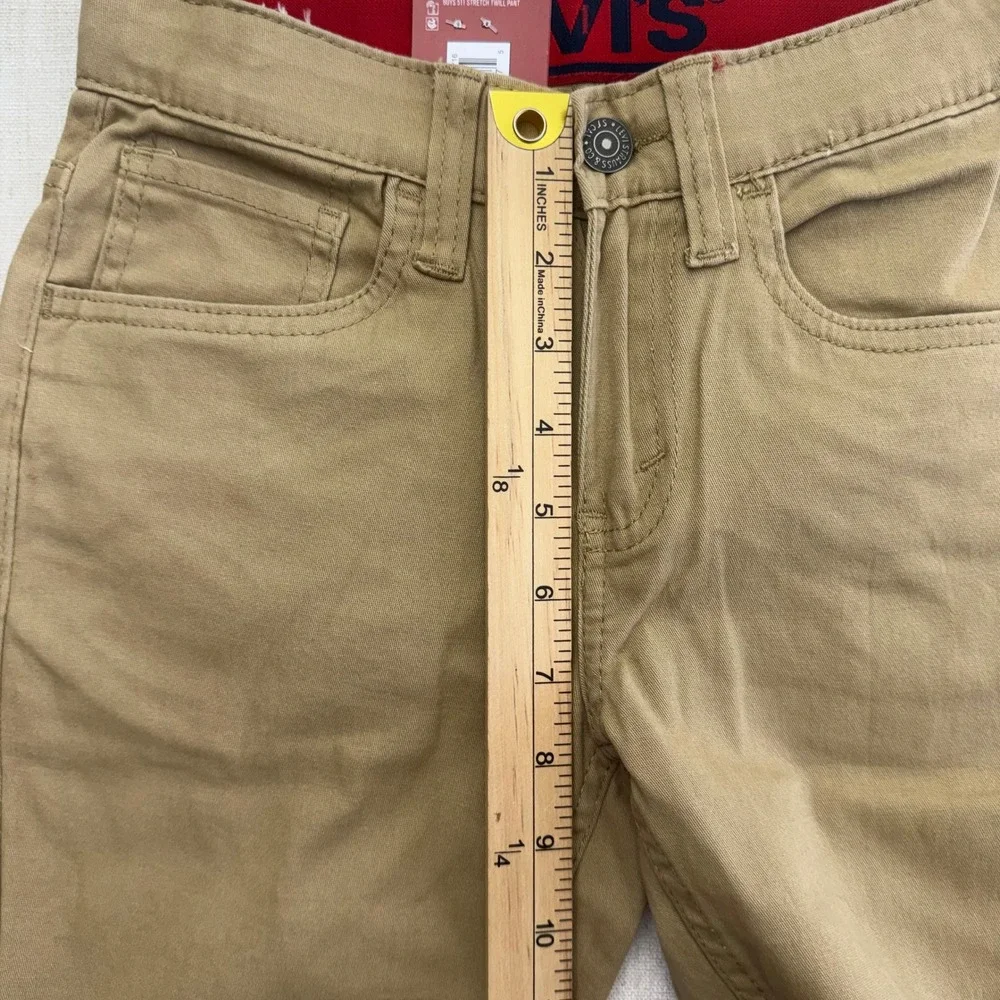 Levis Boys‎ 511 Slim Fit Adjustable Stretch Twill Pants Harvest Gold Tan Size 10